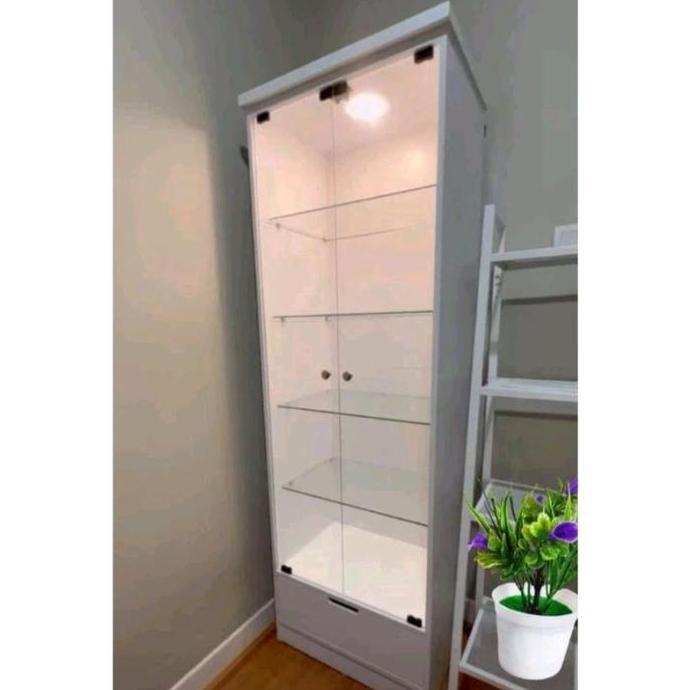 Terlaris Lemari Pajangan Kaca Led / Pajangan Tas / Pajangan Action Figure / Lemari Pajangan Mainan