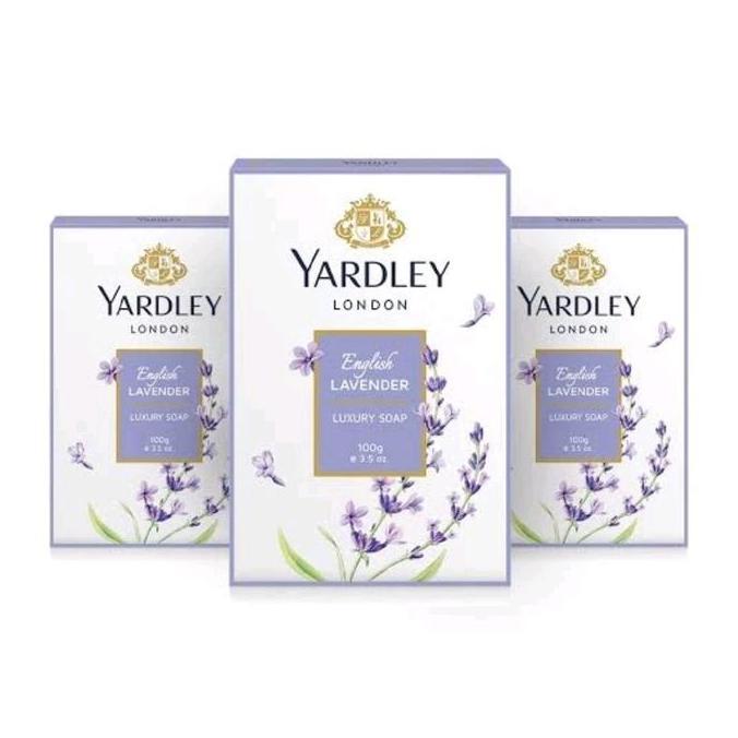 YARDLEY London Luxury Soap 3x100gr English Lavender, English Rose, Red Roses Sabun Mandi Batang Bar 