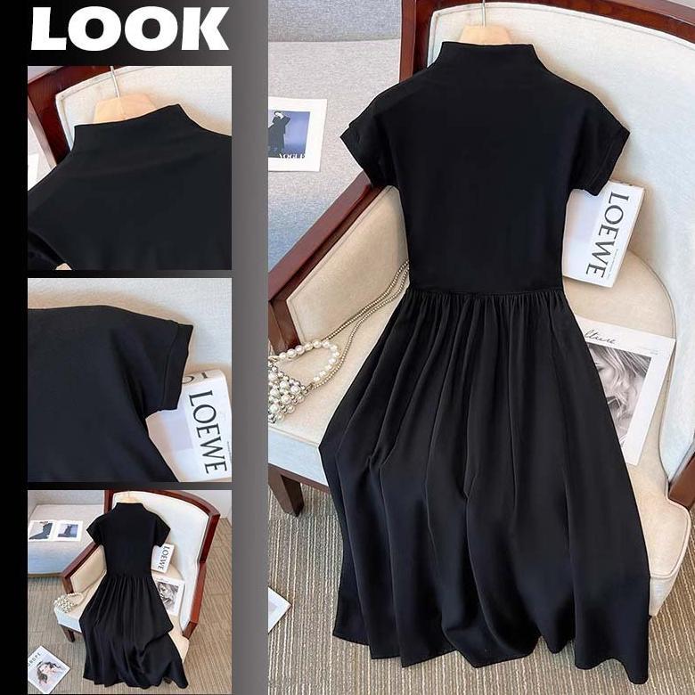 Termurah / Hot Sale <Elegan.Girl> Dress Hitam Vintage Dress Hitam Korea Black Dress Vintage Korea Dr