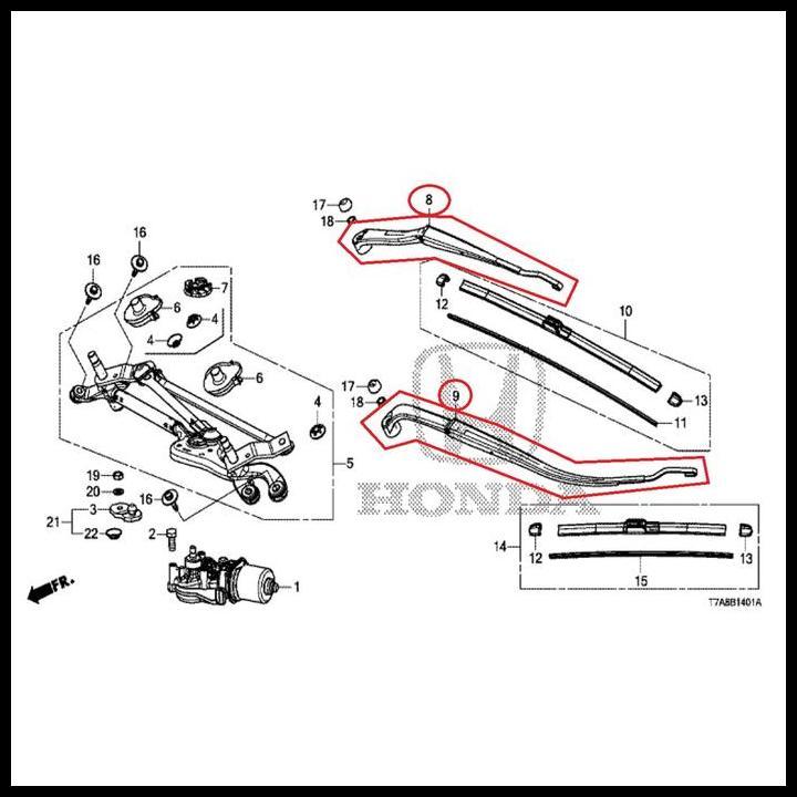 TERBARU GAGANG WIPER / ARM WIPER DEPAN HRV 2015-2021 ORIGINAL 