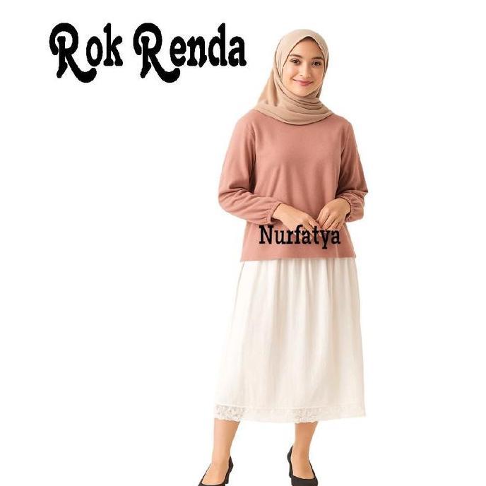 Rok Renda Panjang Under Rok Daleman Gamis Wanita