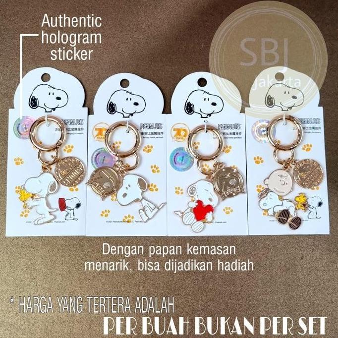 Gantungan kunci aksesoris Tas keychain Snoopy Peanuts Original