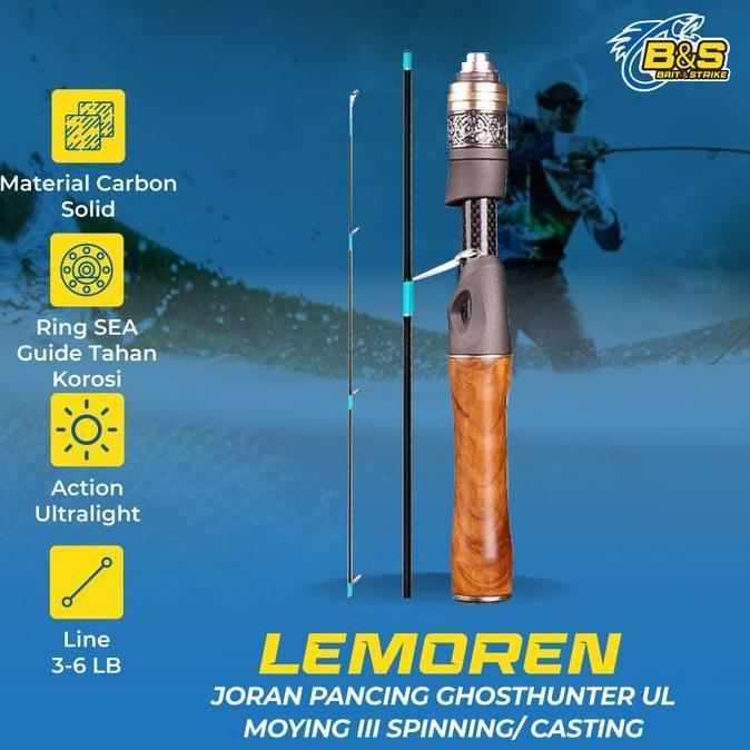 Tsurizao- Joran Pancing Ghosthunter Lemoren Ul Moying Iii 3-6Lb Ultralight Carbon Solid Joran Spinin