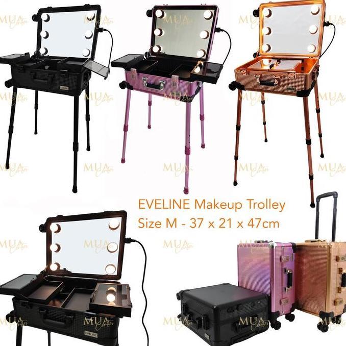 Beauty Case / Troli Makeup / Koper Rias Kaca Lampu EVELINE M