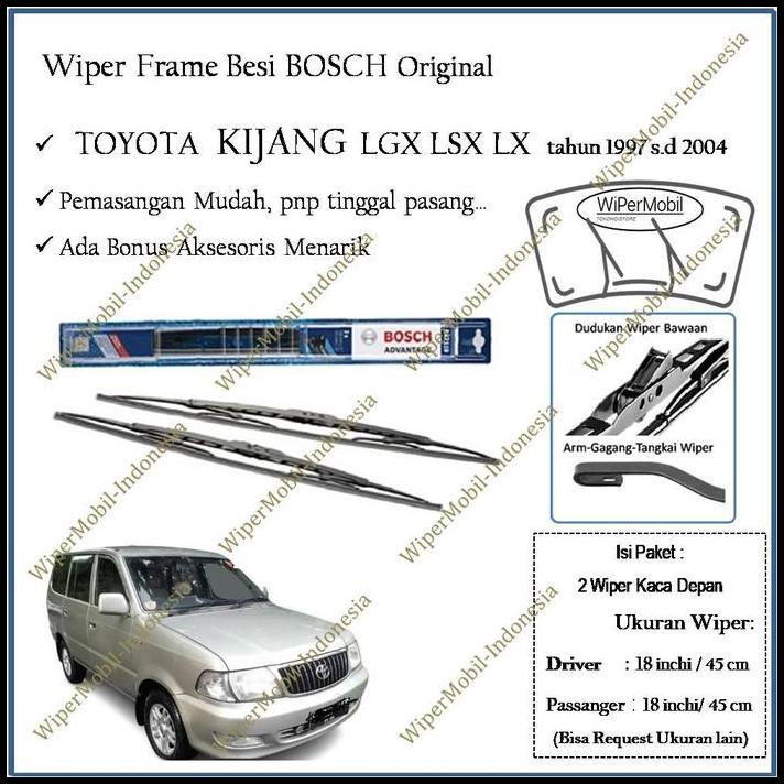 HOT DEAL WIPER FRAME BESI BOSCH TOYOTA KIJANG LGX 1997 1998 1999 2000 2001 2002 