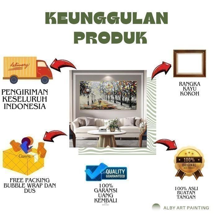 lukisan dinding Koi aesthetic lukisan kanvas bulat