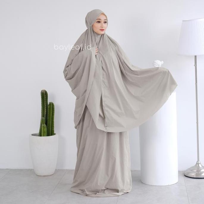 Bayleaf.Id Mukena Skylite Mini Pouch Polos Lasercut Premium / Mukena Travel Resleting Dagu