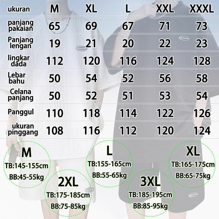 Bisa Cod - (New Promo)Baju Setelan Pria Jumbo Jacquard Kaos Oversize Dan Celana Pendek Pria Katun Di