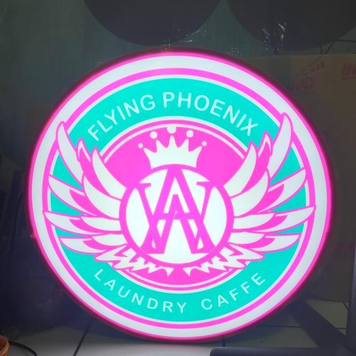 neon box bulat 80cm 1sisi