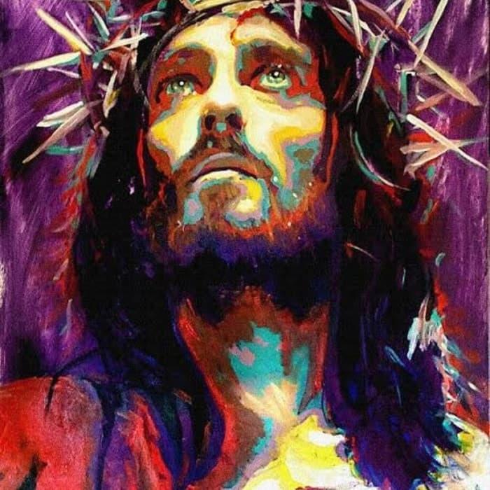 lukisan kanvas yesus 70x90 cmm
