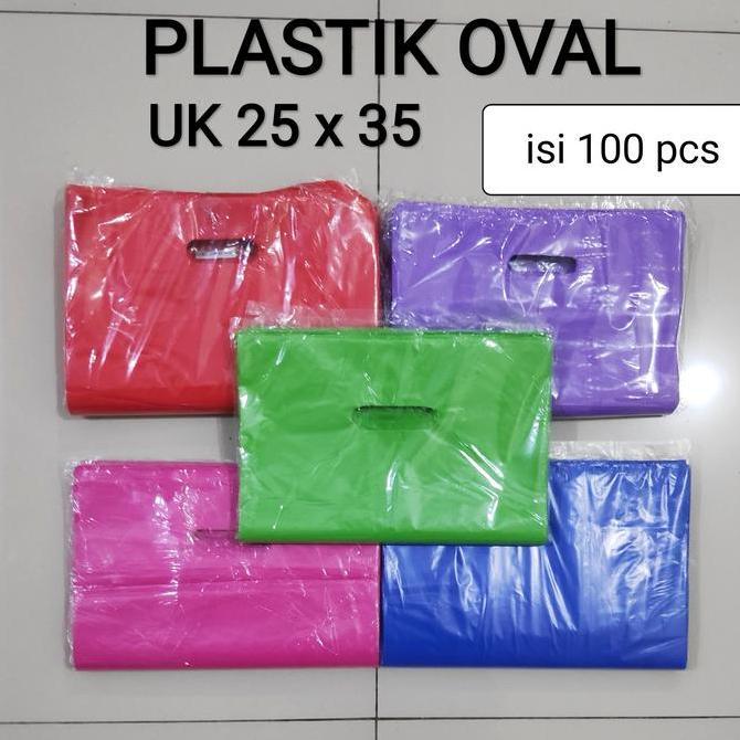 Pacnpac- Hd Oval Polos Uk 25X35 (100Pcs), Plastik Bungkus Baju, Plastik Packing