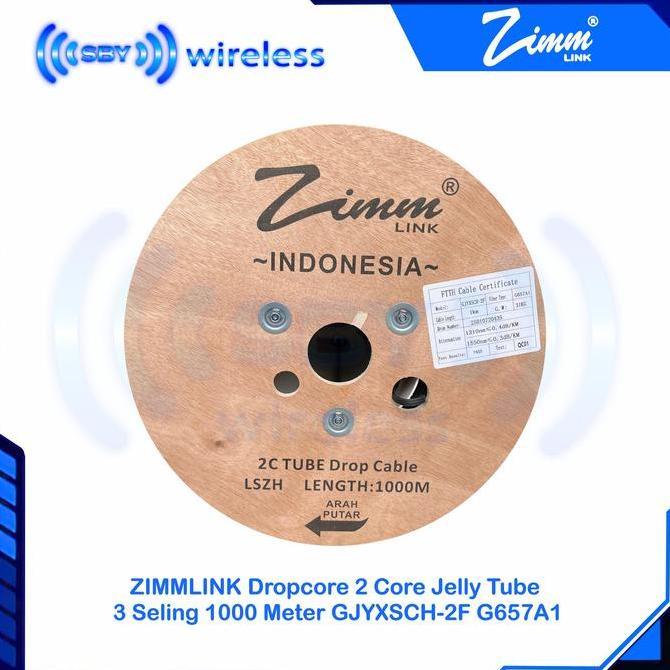 TERBARU - ZIMMLINK 2 CORE TUBE JELLY kabel ftth dropcore 2core jelly tube 3 seling 1000meter