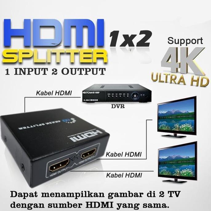 HDMI Splitter 2Port 4K ( paralel HDMI ke 2TV )
