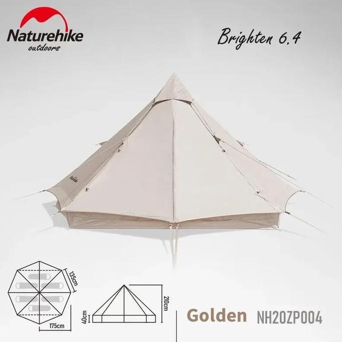 Terlaris Tenda Glamping Naturehike Pyramid Brighten 6.4 Nh20Zp004 Preloved Like
