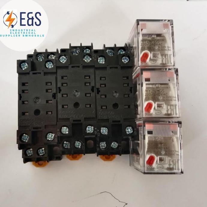 Relay Omron My2N Gs Ac 220V + Socket Omron Original My2 Ready Stock