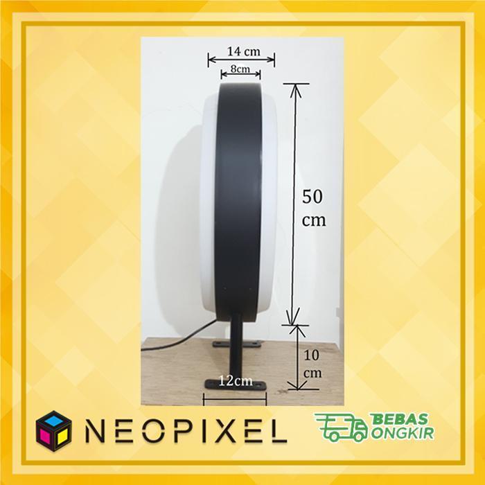 NEON BOX BULAT AKRILIK DIA 50 CM 2 SISI LED BOX BULAT POLOS MURAH