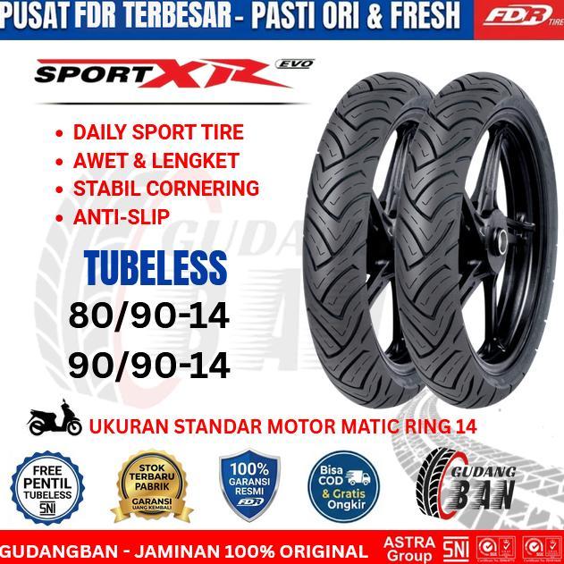 [ PAKET SEPASANG / SATUAN ] BAN FDR SPORT XR EVO RING 14 STANDAR MATIC ( Beat Vario Scoopy Genio Fin