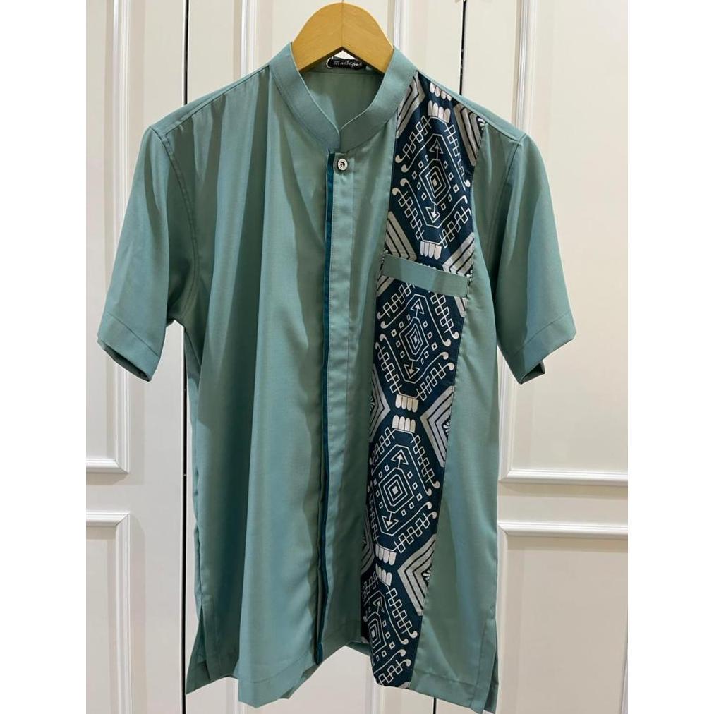 Adhipa Koko Couple Bilal Batik Series Warna Biru/Hijau Wardah Diskon Terbatas