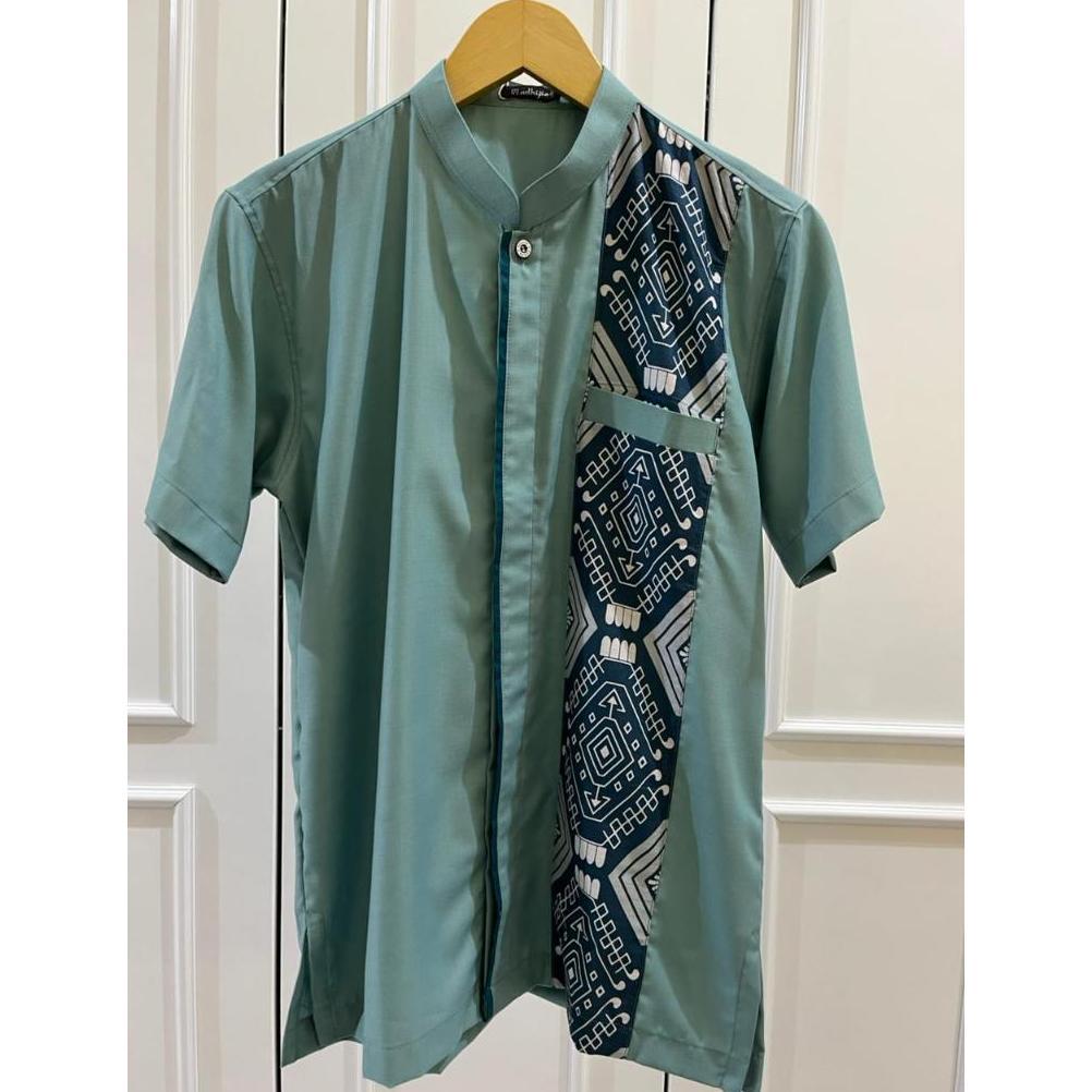 Adhipa Koko Couple Bilal Batik Series Warna Biru/Hijau Wardah Diskon Terbatas