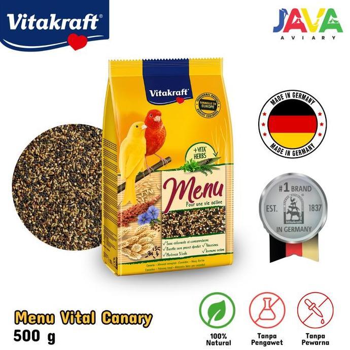 Vitakraft Menu 500gr Pakan Premium Kenari Import/Local Semua jenis Kenari - Canaries Bird Food pakan