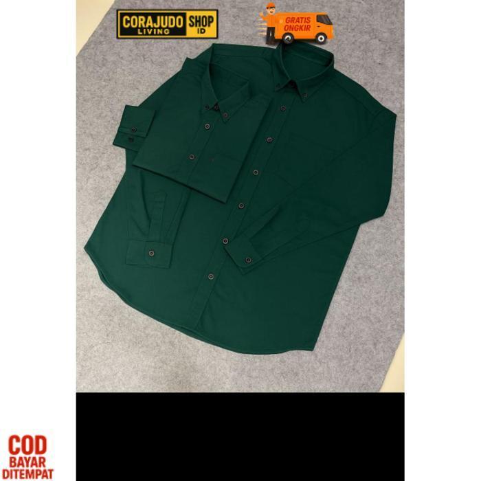 Termurah Kemeja Pria Warna Emerald Green Lengan Panjang, Kemeja Emerald Pria , Kemeja Pria Polos War
