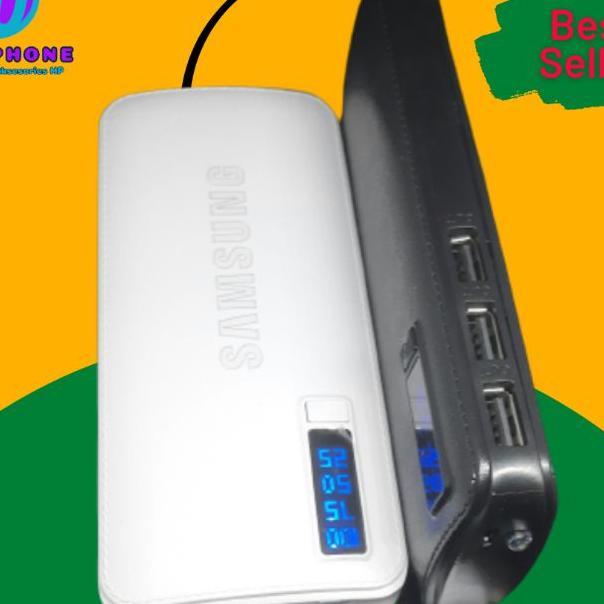 Powerbank 3 Usb Besar Samsung / Mi 10000/98000Mah 3 Port Usb Output Baterai Bulat Ada Lampu Led Buat