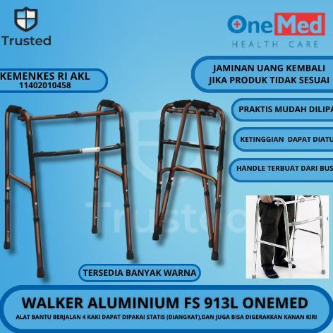 Onemed Walker Aluminium FS 913L Alat Bantu Jalan Lansia Praktis Ringan & Aman