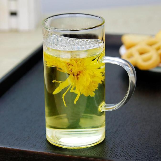 PLOMAT Gelas Cangkir  Minuman Teh Dengan Saringan Kaca Tahan Panas Api Infuser Mug
