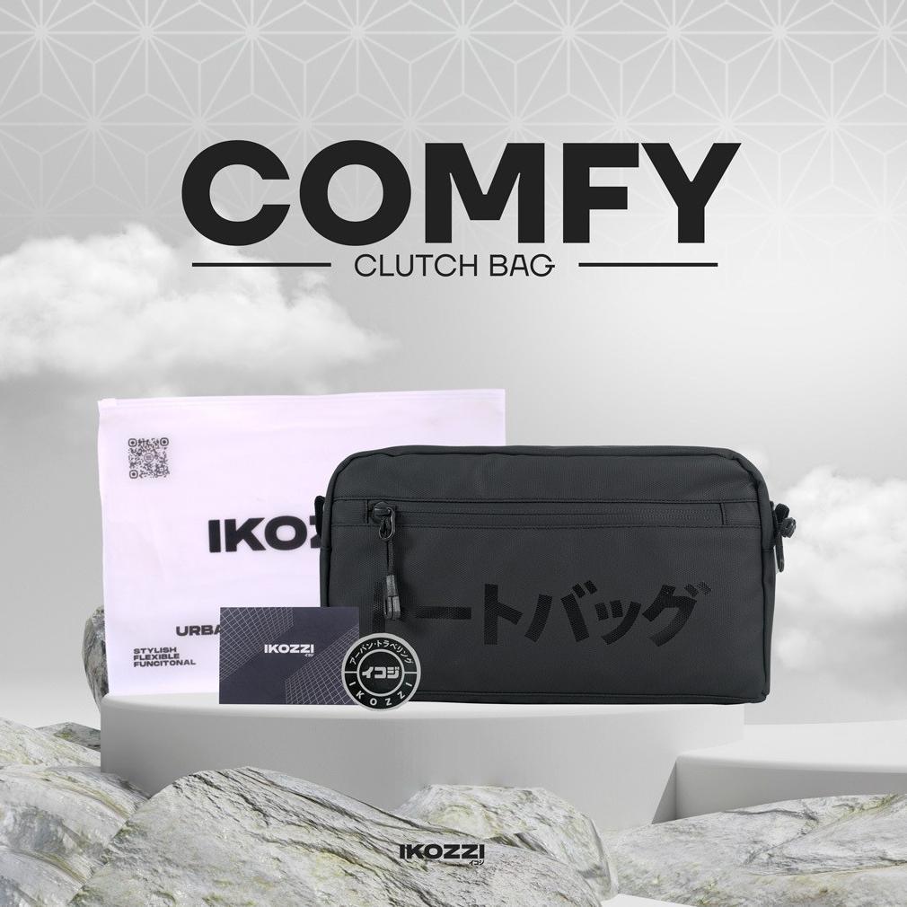 Ikozzi Tas Pria Comfy Handbag Pria Pouch Bag Cowok Tas Selempang & Genggam Clutch Bag Hitam Waterpro