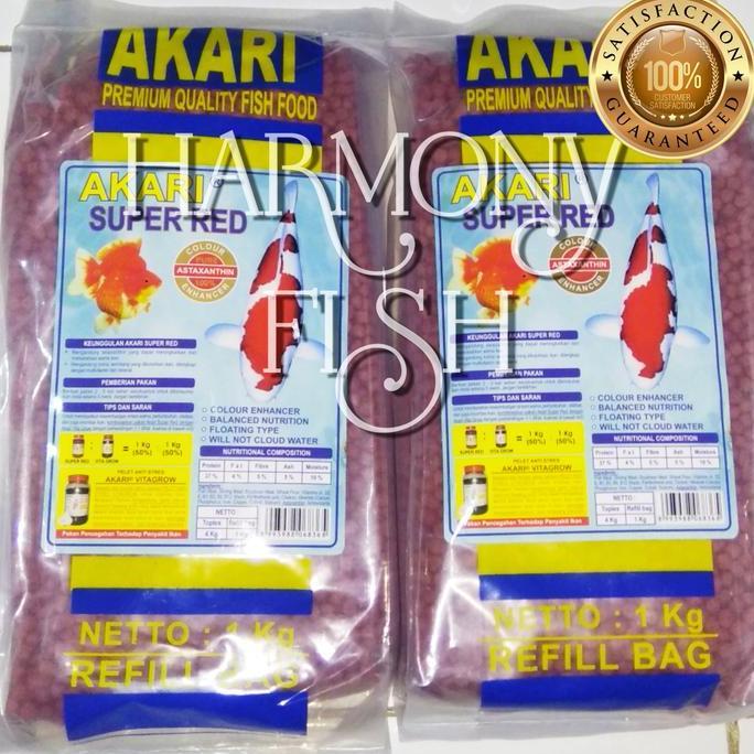 Sakana- Akari Super Red Refill Bag 1Kg 5Mm Pelet Pakan Ikan Koi Koki Louhan