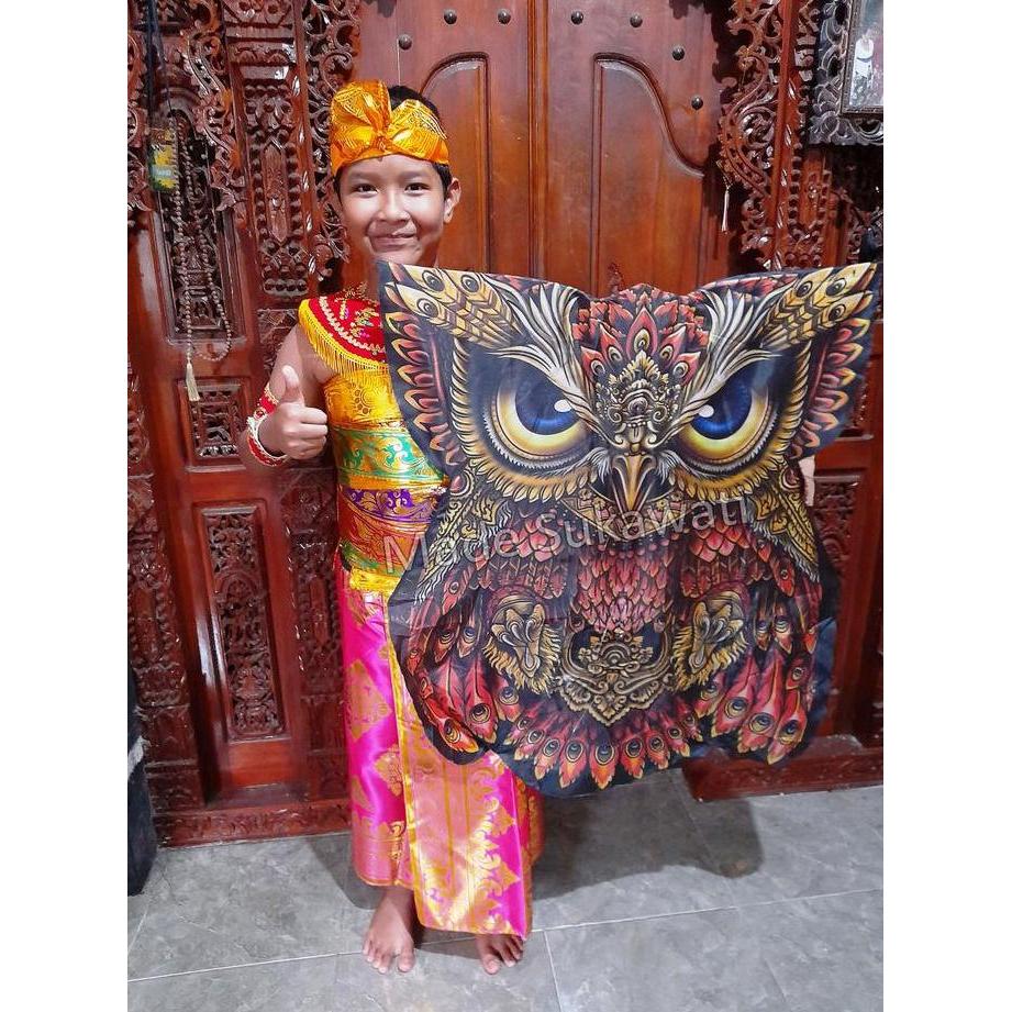 Layangan Celepuk Printing bulu knockdown bongkar pasang layang