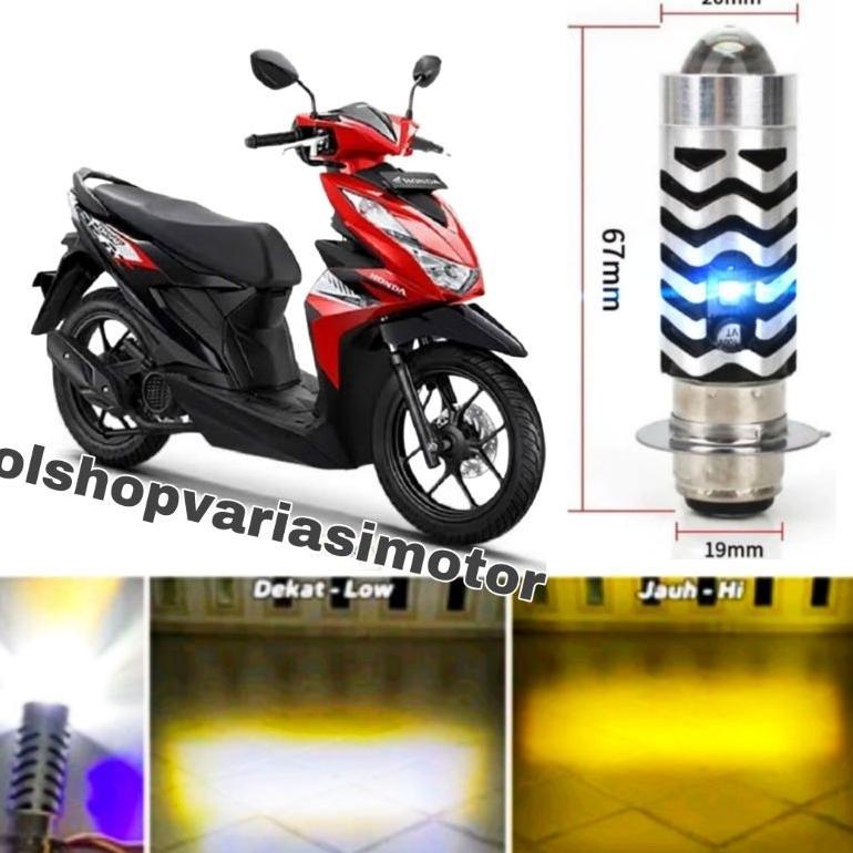 BESTPROMO Lampu LED Depan Motor H6 2 Warna Putih Kuning AC DC - Vario, Beat, Mio, Xeon
