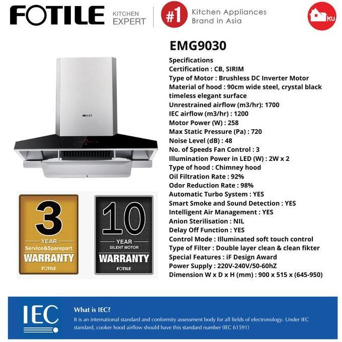 COOKER HOOD FOTILE EMG9030
