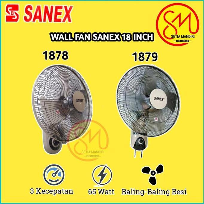 SANEX FW1879 Kipas Angin Dinding Tornado Besi 18 Inch Wall Fan FW-1879