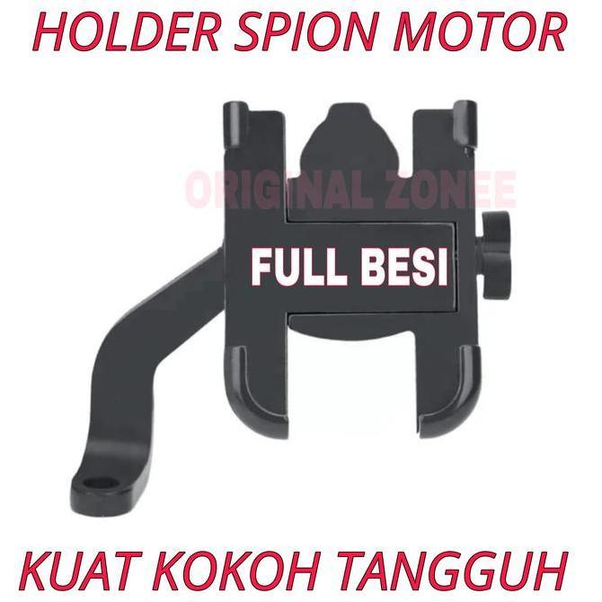 Holder HP Motor Handphone Holder Spion Aluminium Alloy Besi