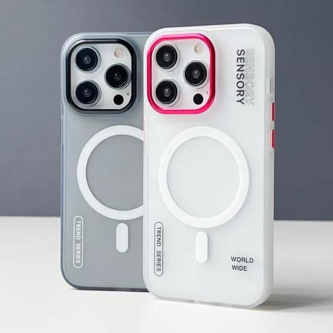 Case Magsafe iPhone 11 12 13 14 15 PRO MAX Sensory Matte Anti Kuning