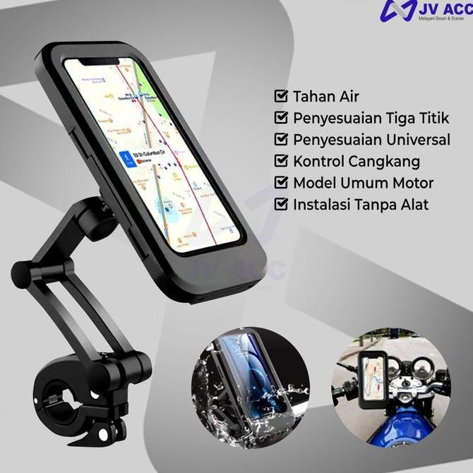 NVN-N3 ANTI AIR PHONE STAND PEGANGAN HOLDER HP DI MOTOR / SEPEDA
