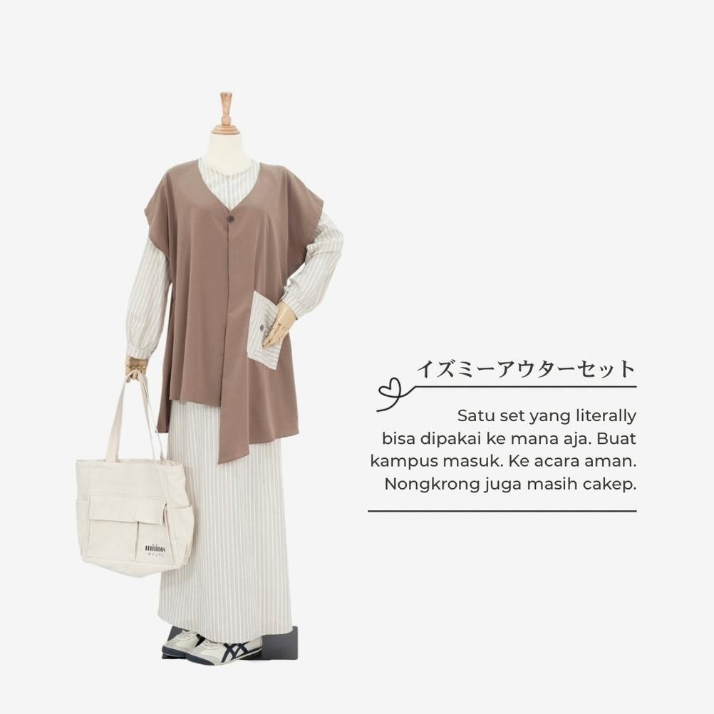 Flash Sale Mininos Izumy Set Outer Strip Muslimah Kekinian