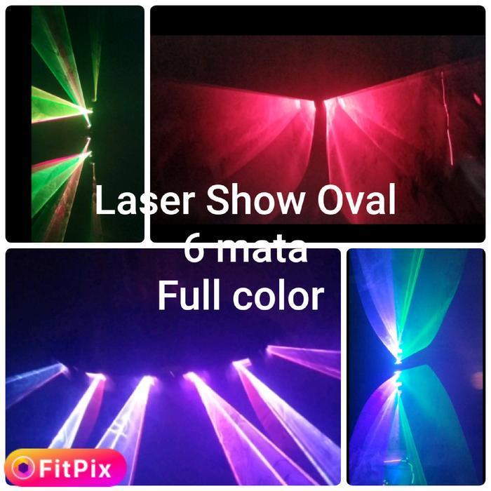 Lampu Laser Show Panggung Oval 6 mata Full Color