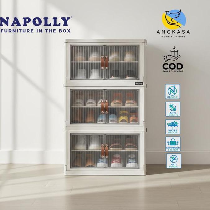 Terlaris Lemari Tas 3 Susun / Lemari Baju / Lemari Sepatu / Kabinet Barang / Box Penyimpanan Barang