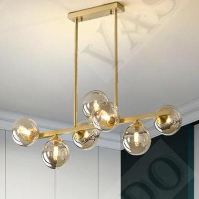 LAMPU HIAS GANTUNG MINIMALIS MODERN MEJA MAKAN 7 LAMPU ELEGAN