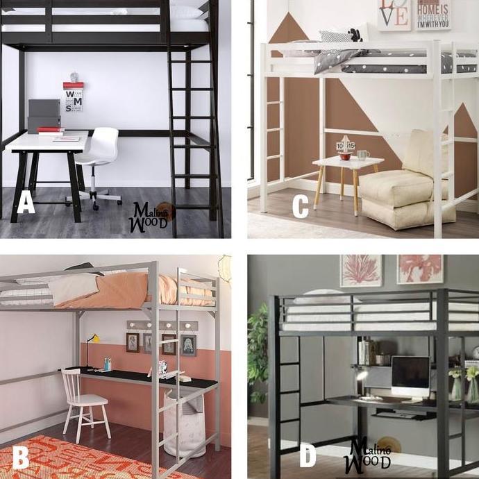 Terlaris Loft Bed Besi Ranjang Tempat Tidur Minimalis Dipan Divan Besi Variasi