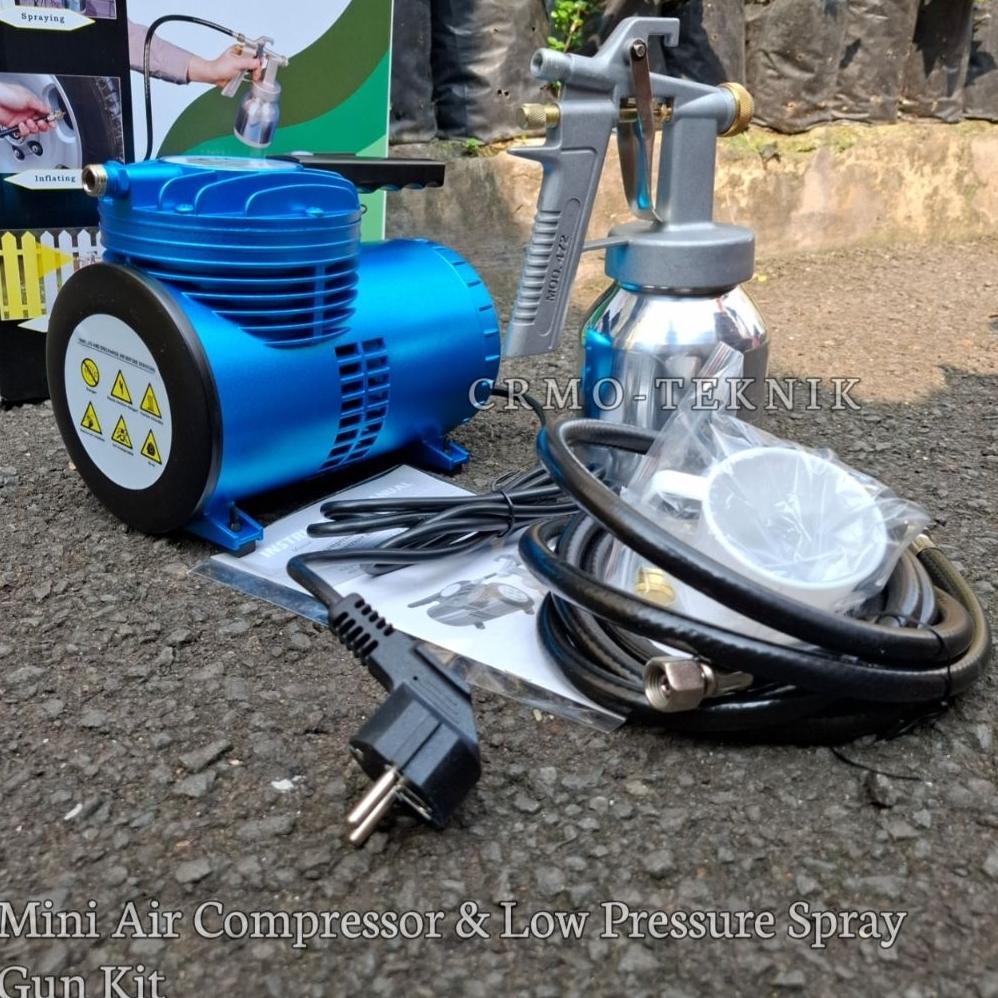 Mesin Kompresor Mini Electric / Alat Pengecat Semprot / Mini Air Compressor & Low Pressure Spray Gun