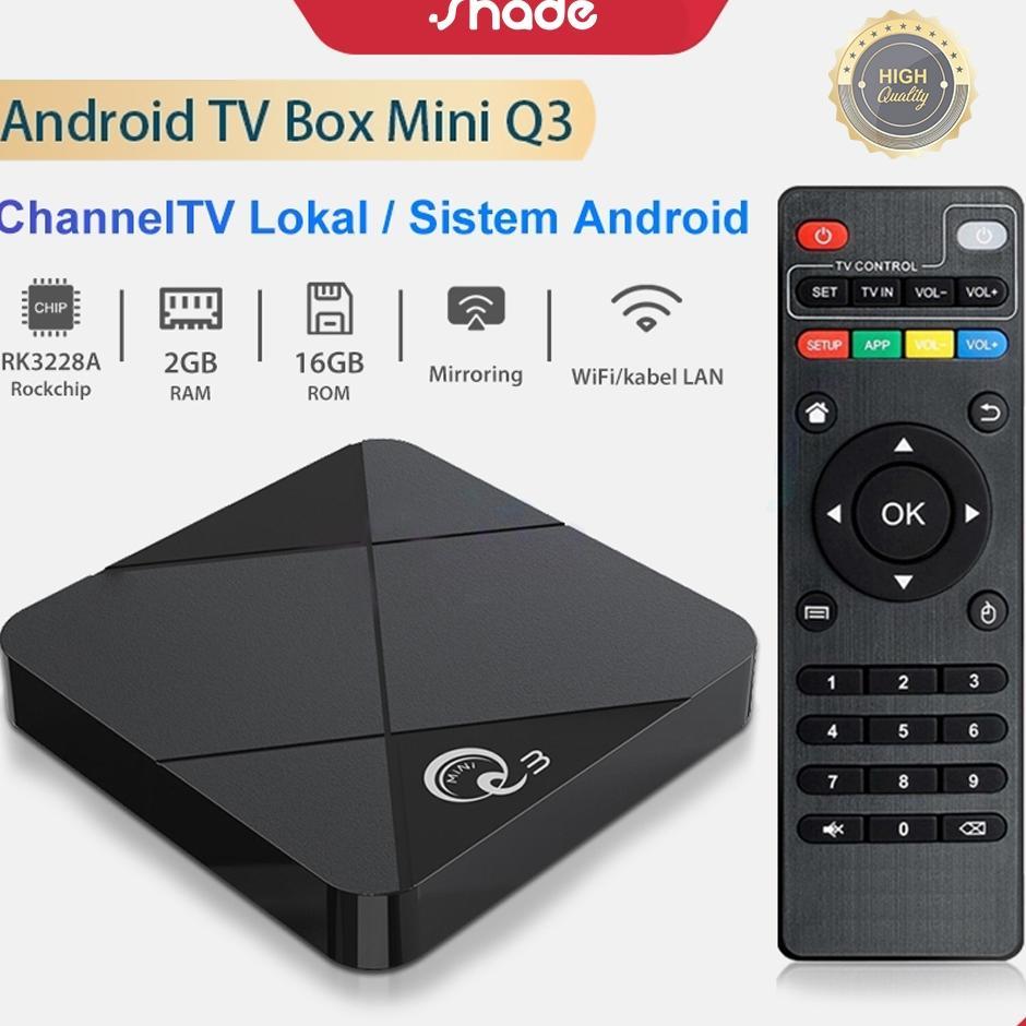 Shade Android Tv Box Miniq3 Ram 2Gb Rom 16Gb Android 9 Wifi 2.4G 4K Ultra Hd Smart Tv Box Unlock Tv 