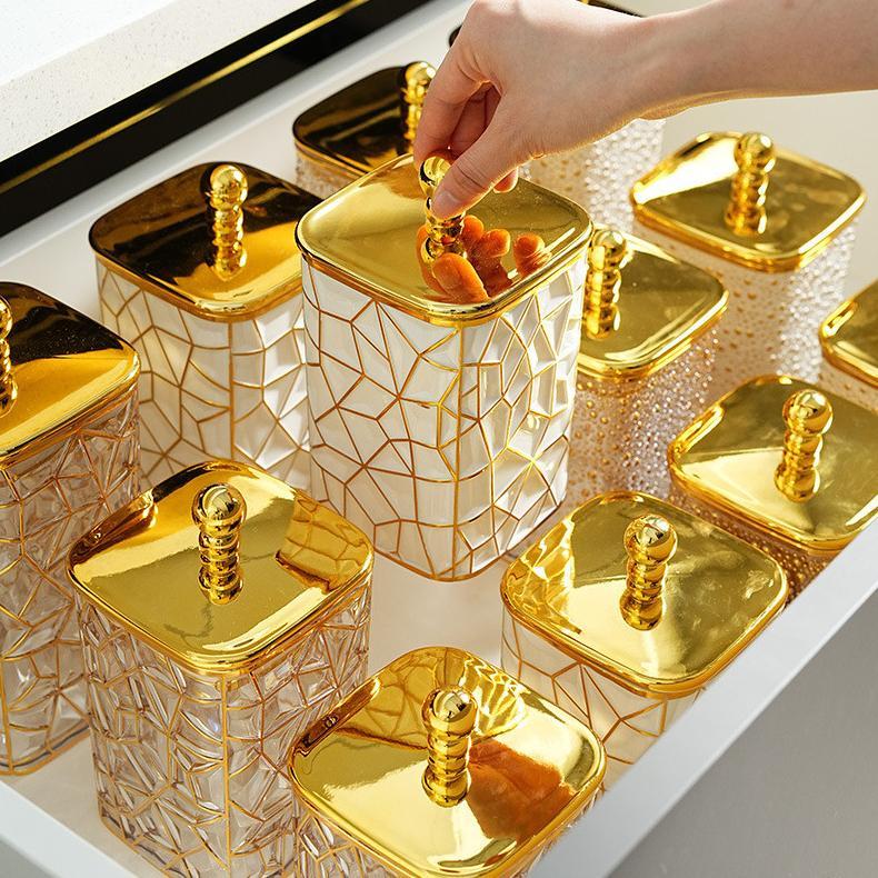 GRACIASMART TOPLES TITIK EMAS SET MEWAH TOPLES PENYIMPANAN MAKANAN TOPLES KUE LEBARAN TOPLES PLASTIK