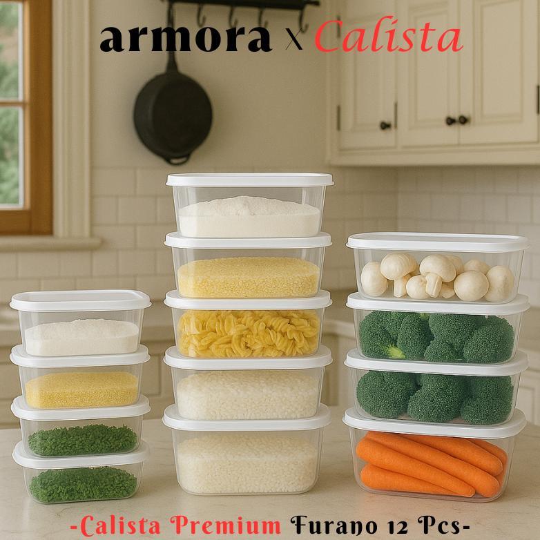 GRALINESYAH TOPLES PLASTIK BENING FOOD CONTAINER KULKAS SET CALISTA RUMOI TRANSPARAN SEALWARE 1 SET 