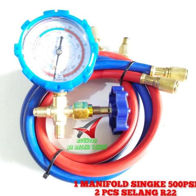 Manifold single high 500psi /alat pengisian freon AC