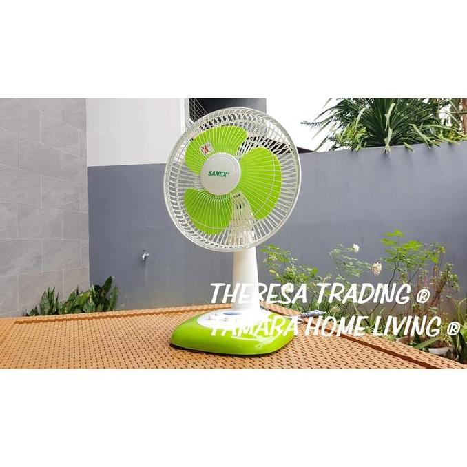 KIPAS ANGIN MEJA DESK FAN SANEX 10 INCH LOW NOISE LOW WATT WITH GRILL