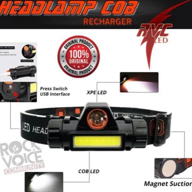 SENTER KEPALA COB MAGNETIC RECHARGER / HEADLAMP SOROT