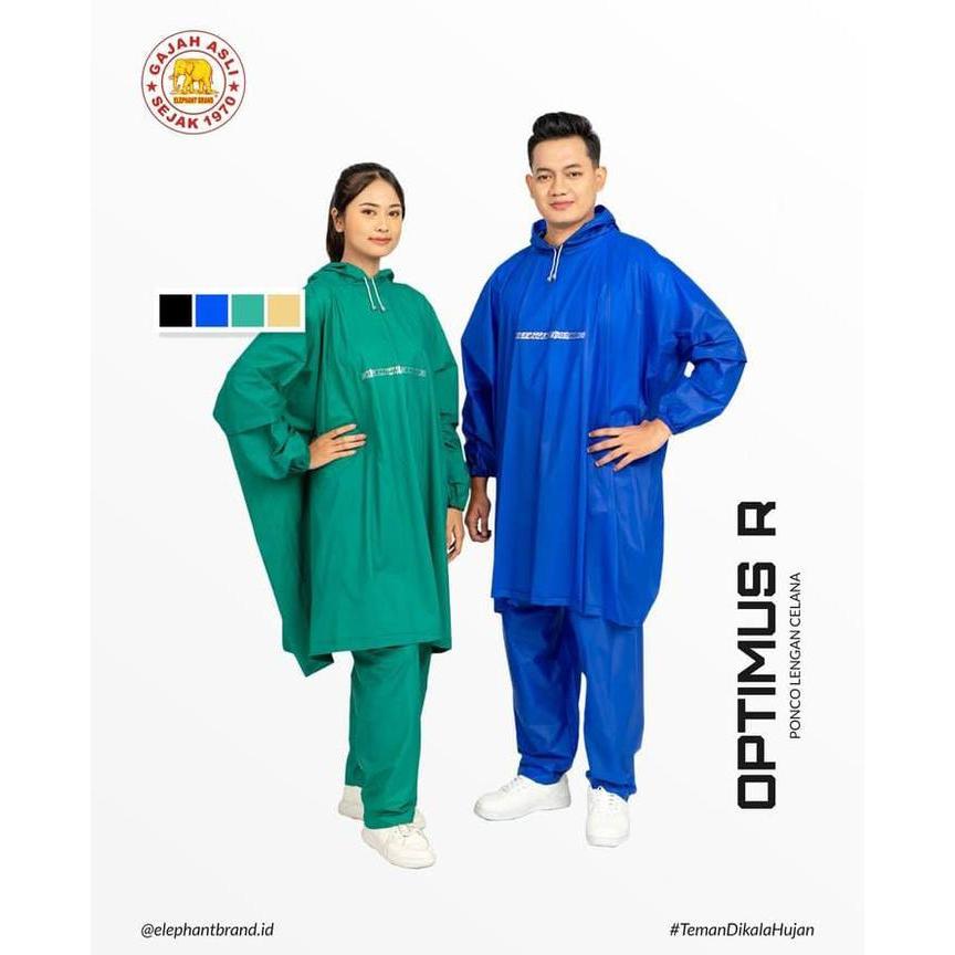 Bisa Cod - Jas Hujan Anti Bocor Super Jumbo Setelan Poncho Celana Merek Gajah Mantel Ponco Pria